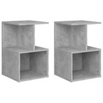 vidaXL Tables de chevet 2 Pièces gris béton 35x35x55 cm bois d'ingénierie