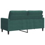 vidaXL Canapé à 2 places Vert foncé 140 cm Velours