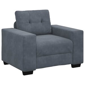 vidaXL Fauteuil gris foncé 100x78x80 cm velours