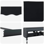 vidaXL Auvent Rétractable Noir 350 x 250 cm Tissu  Métal