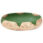 vidaXL Vasque à poser vert et marron ovale 59x40x15 cm céramique