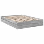 vidaXL Cadre de lit et tiroirs sonoma gris 140x190 cm bois ingénierie