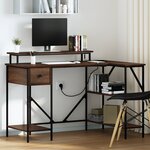 vidaXL Bureau Chêne marron 120 x 79 x 86.5 cm Bois d'ingénierie