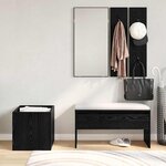 vidaXL Ensemble de meubles d'entrée 5 Pièces Chêne noir et Argent