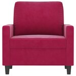 vidaXL Fauteuil Rouge bordeaux 60 cm Velours
