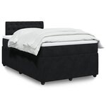 vidaXL Sommier à lattes de lit avec matelas Noir 120x200 cm Velours