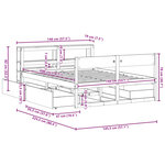 vidaXL Cadre de lit sans matelas cire marron 140x200cm bois pin massif