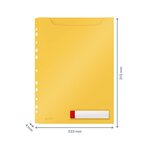 Pack 3 Pochettes Perforées A4 PP Cosy Opaque Jaune LEITZ