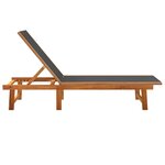 vidaXL Chaises longues lot de 2 noir bois d'acacia solide et textilène