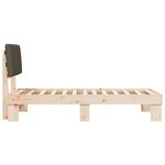vidaXL Cadre de lit avec tête de lit rembourrée Taupe 90 x 200 cm