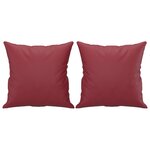 vidaXL Canapé 2 places avec oreillers bordeaux 120 cm similicuir