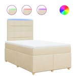 vidaXL Sommier à lattes de lit avec matelas Crème 120x200 cm Tissu