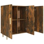 vidaXL Buffet chêne fumé 90x34x80 cm bois d'ingénierie