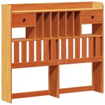 vidaXL Lit bibliothèque sans matelas cire marron 135x190 cm pin massif