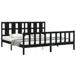 vidaXL Cadre de lit sans matelas noir 200x200 cm bois massif de pin