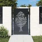 vidaXL Portail de jardin anthracite 105x130cm acier conception d'arbre