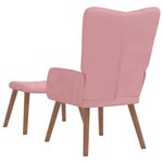 vidaXL Chaise de relaxation avec repose-pied Rose Velours