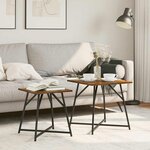 Table d'appoint vidaXL 2 Pièces Chêne fumé en bois d'ingénierie et métal