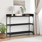 Table Console vidaXL Noire en Chêne 100x30x80 cm en Bois d'Ingénierie et Acier