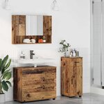 vidaXL Ensemble de mobilier de salle de bain 3 Pièces Bois Ancien