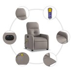 vidaXL Fauteuil de massage inclinable électrique Taupe Tissu