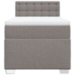 vidaXL Sommier à lattes de lit avec matelas Taupe 100x200 cm Tissu