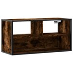 vidaXL Meuble TV chêne fumé 80x31x39 5 cm bois d'ingénierie et métal