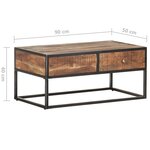 vidaXL Table basse 90x50x40 cm Bois d'acacia brut