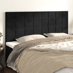 vidaXL Têtes de lit 4 Pièces Noir 90x5x78/88 cm Velours