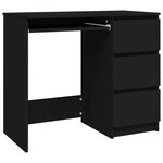 Bureau table poste de travail meuble d'ordinateur informatique étude 90 x 45 x 76 cm bois d’ingénierie noir 02_0023925