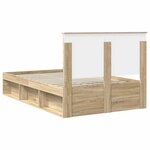 vidaXL Cadre de lit Chêne Sonoma 135 x 190 cm Bois de pin massif