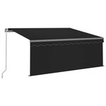 vidaXL Auvent rétractable manuel avec store LED 3 5x2 5 m Anthracite