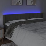 vidaXL Tête de lit à LED Gris foncé 183x16x78/88 cm Velours