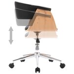 vidaXL Chaise pivotante à manger Noir Bois courbé et similicuir