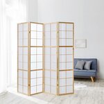 Paravent bois 4 pans clair