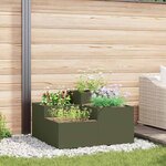 vidaXL Cache-pot de jardin Vert olive 80 x 80 x 48 cm Acier