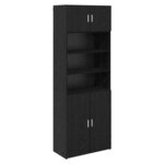 vidaXL Armoire de rangement Chêne noir 80 x 42 5 x 225 cm