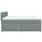 vidaXL Sommier à lattes de lit avec matelas Gris clair 180x200cm Tissu
