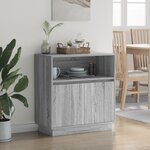 vidaXL Buffet avec LED Gris Sonoma 71x34 5x75 cm en bois d'ingénierie
