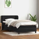 vidaXL Sommier à lattes de lit avec matelas noir 90x210 cm velours