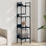 vidaXL Bibliothèque à 4 niveaux noir 35x30x138 5 cm bois d'ingénierie