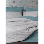 Parure de lit - housse de couette 220 x 240 + 2 taies d'oreiller 60 x 60 coton renforcé - Menthe
