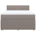 vidaXL Sommier à lattes de lit avec matelas Taupe 140x200 cm Tissu