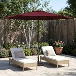 vidaXL Parasol de jardin 300 x 300 cm Polyester Rectangulaire Bordeaux