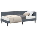 vidaXL Cadre de lit d'angle avec matelas 2 Pièces Gris Velours