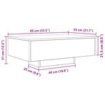 vidaXL Table basse Chêne noir 85 x 55 x 31 cm Bois d'ingénierie