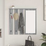 vidaXL Porte-manteau mural avec étagère Sonoma gris 84 x 10 x 80 cm