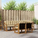 vidaXL Ensemble de canapés d'extérieur 7 pc Naturel et Beige