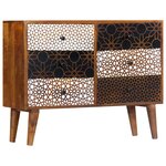 vidaXL Buffet avec motif imprimé 90x30x70 cm Bois de manguier massif