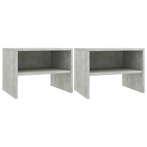 vidaXL Tables de chevet 2 Pièces Gris béton 40x30x30 cm Bois ingénierie